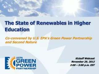 The State of Renewables in Higher Education