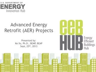 Advanced Energy Retrofit (AER) Projects Presented by: Ke Xu, Ph.D., BEMP, BEAP Sept, 25 th , 2013