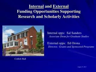 Internal and External Funding Opportunities Supporting Research and Scholarly Activities