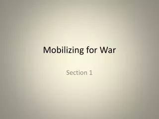 Mobilizing for War