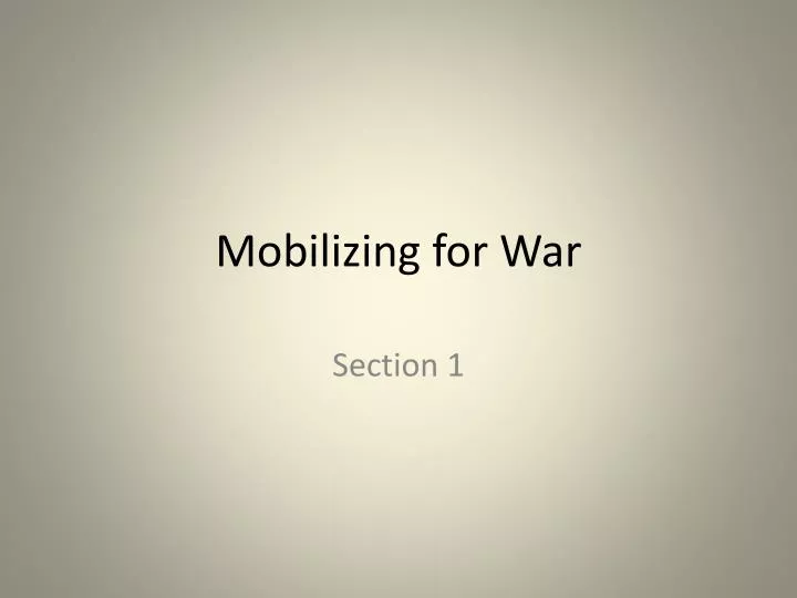 mobilizing for war