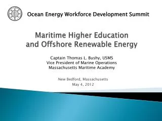 Maritime Higher Education and Offshore Renewable Energy