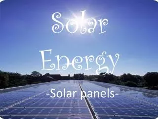 Solar Energy