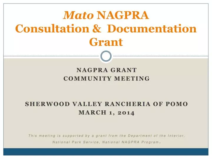 mato nagpra consultation documentation grant