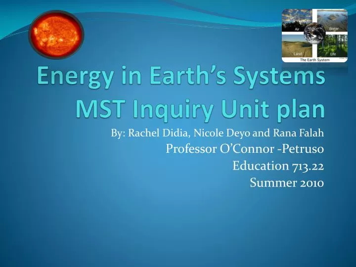 energy in earth s systems mst inquiry unit plan