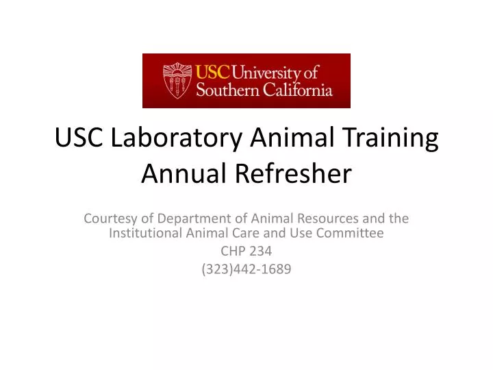 usc laboratory animal training annual refresher