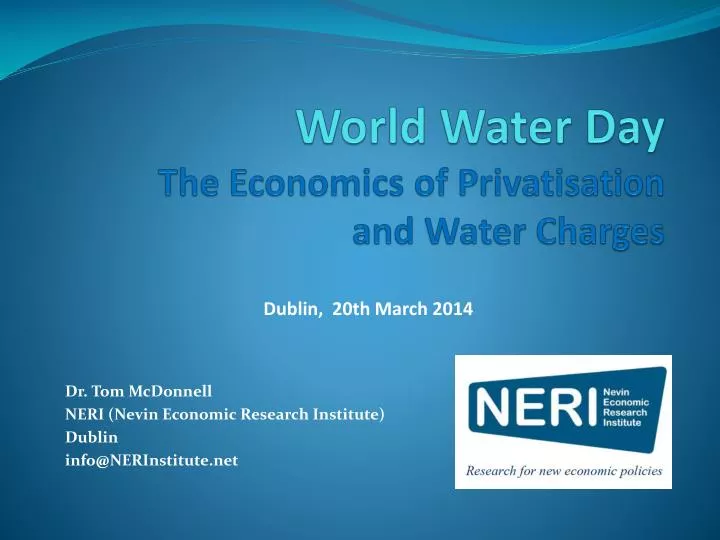world water day the economics of privatisation and water charges