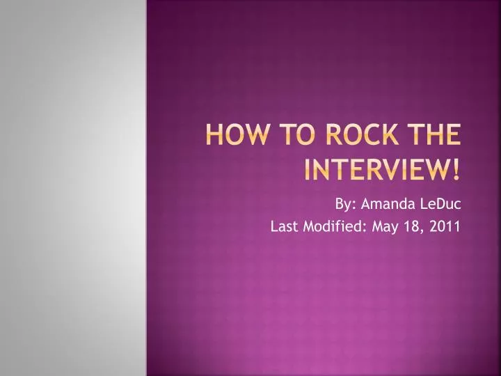 how to rock the interview