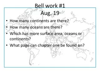 Bell work #1 Aug. 19