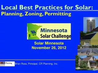 Local Best Practices for Solar: Planning, Zoning, Permitting