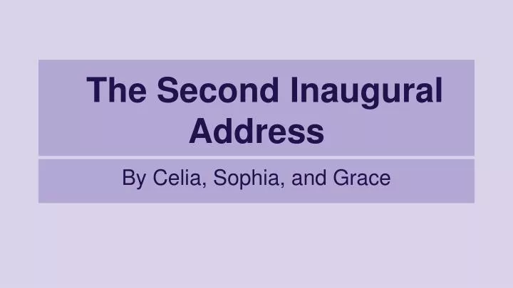 the second inaugural address