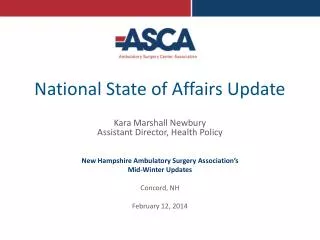 National State of Affairs Update