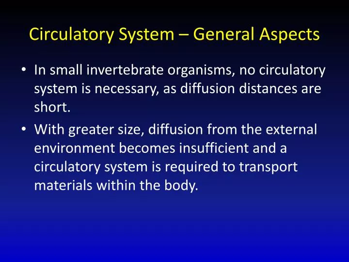 circulatory system general aspects