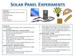 Solar Panel Experiments - slide 1