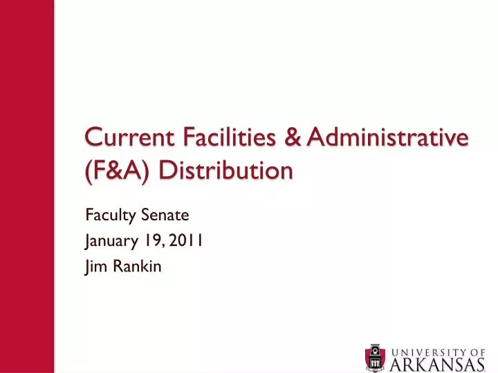 current facilities administrative f a distribution