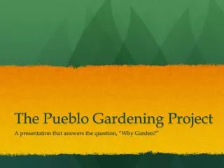 The Pueblo Gardening Project