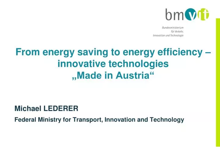 michael lederer federal ministry for transport innovation and technology