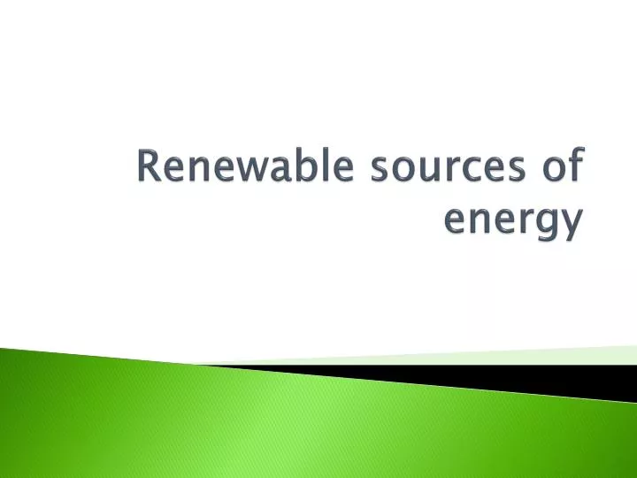 renewable sources of energy