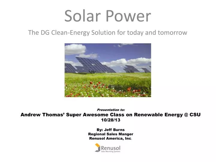 solar power the dg clean energy solution for today and tomorrow