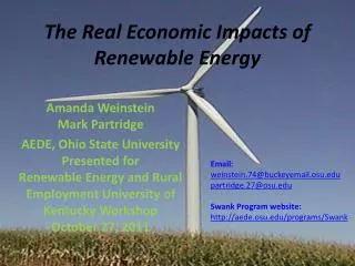The Real Economic Impacts of Renewable Energy