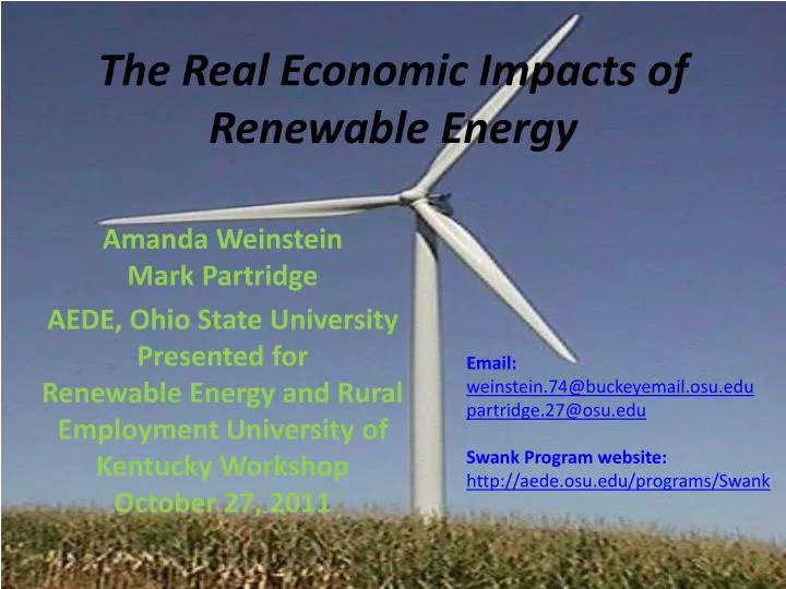 the real economic impacts of renewable energy