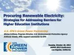Procuring Renewable Electricity: Strategies for Addressing Barriers for Higher Education Institutions - slide 1