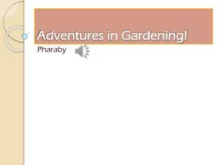 Adventures in Gardening!