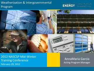 Weatherization &amp; Intergovernmental Program