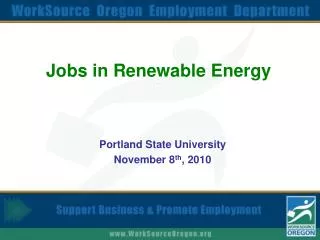 Jobs in Renewable Energy .