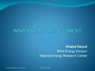 WIND ENERGY ASSESSMENT