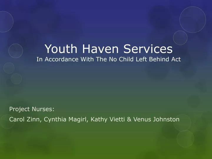 youth haven services in accordance with the no child left behind act