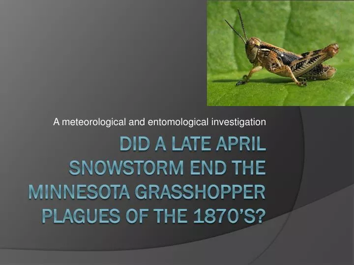 a meteorological and entomological investigation