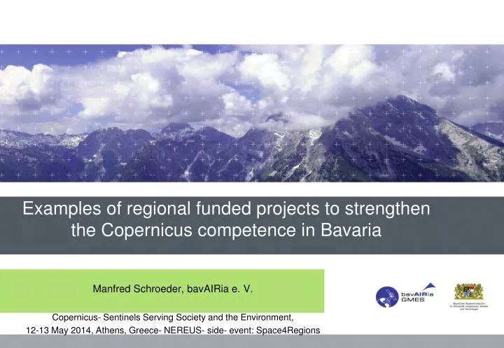 examples of regional funded projects to strengthen the copernicus competence in bavaria