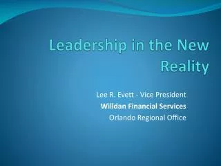 Leadership in the New Reality