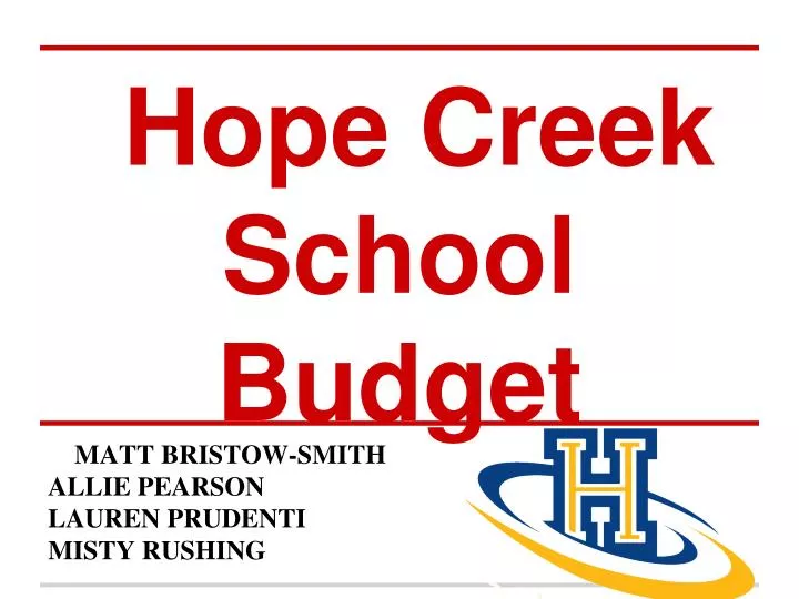 hope creek school budget
