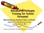 Bloodborne Pathogen Training for School Personnel - slide 1