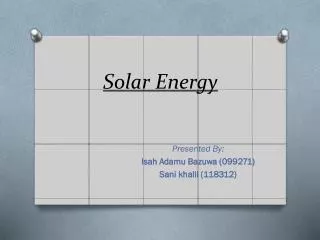 Solar Energy