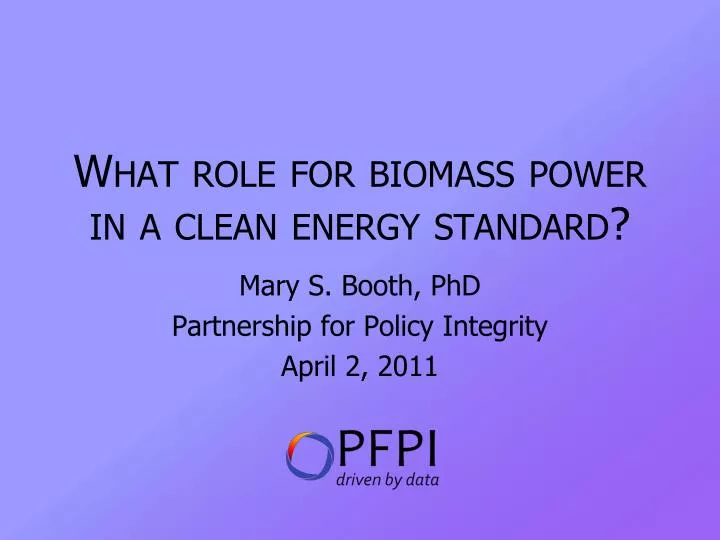 what role for biomass power in a clean energy standard