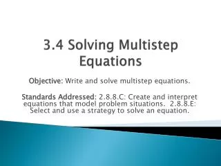 3.4 Solving Multistep Equations