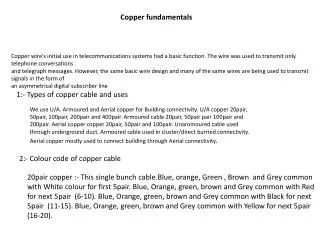 Copper fundamentals
