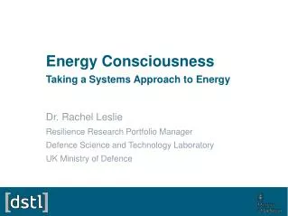 Energy Consciousness Taking a Systems Approach to Energy