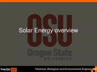 Solar Energy overview