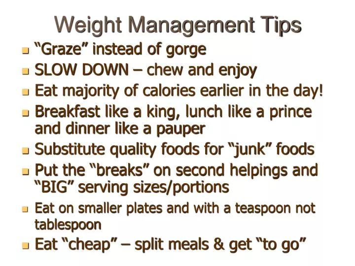 weight management tips