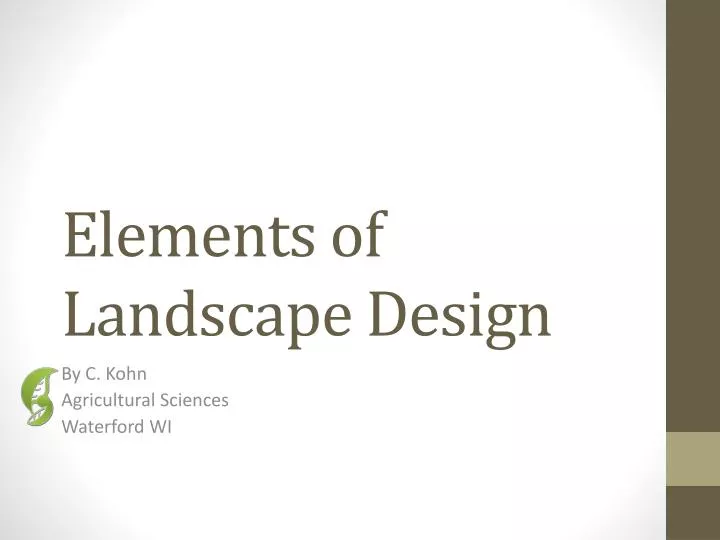 elements of landscape design