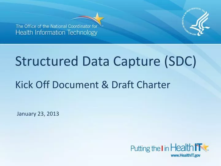 structured data capture sdc kick off document draft charter