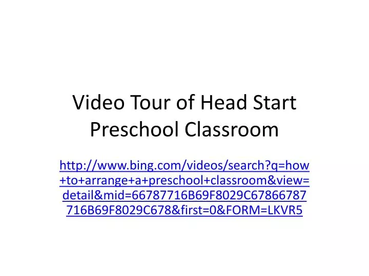 video tour of head start preschool classroom