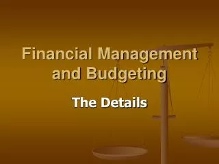 Financial Management and Budgeting