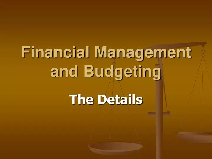 financial management and budgeting