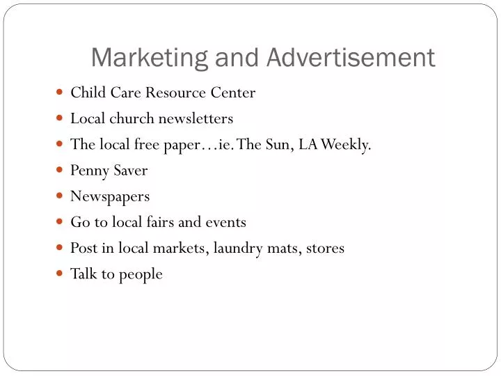marketing and advertisement
