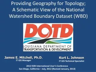 Providing Geography for Topology; A Schematic View of the National Watershed Boundary Dataset (WBD )